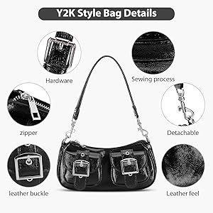 バッグ Y2K leather vintage bag hand shoulder Amazon.com: Y2k Purse Y2k Shoulder Bag Styling Satchel